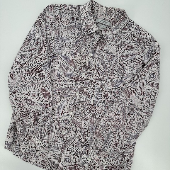 Foxcroft Tops - Foxcroft for Appleseed's Shirt Womens 14 Burgundy Wrinkle Free Long Sleeve Top